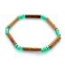 Bracelet de noisetier, fantaisie perles de rocaille vertes modèle 3 TOUR DE POIGNET : 15 cm