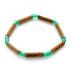 Bracelet de noisetier, fantaisie perles de rocaille vertes modèle 3 TOUR DE POIGNET : 16 cm