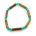 Bracelet de noisetier, fantaisie perles de rocaille vertes modèle 3 TOUR DE POIGNET : 17 cm
