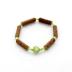 Bracelet de noisetier, fantaisie et perles de rocaille   coeur vert   modèle 12/D TOUR DE POIGNET : 12 cm