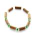 Bracelet de noisetier, fantaisie et perles de rocaille vertes modèle 12/V-B TOUR DE POIGNET : 16 cm
