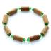 Bracelet de noisetier, fantaisie perles de rocaille vertes modèle 3/7 TOUR DE POIGNET : 18 cm
