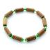 Bracelet de noisetier, fantaisie et perles de rocaille vertes modèle 12/V-B TOUR DE POIGNET : 20 cm