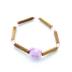 Bracelet de noisetier, fantaisie et perles de rocaille   Hello Kitty violet   modèle  A-VT TOUR DE POIGNET : 14 cm