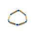 Bracelet de noisetier | hématite ovale bleue et chromée | Modèle 3/BL TOUR DE POIGNET : 14 cm
