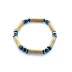 Bracelet de noisetier, hématite magnétique ronde noire et bleue modèle 2/BL-M TOUR DE POIGNET : 16 cm