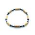 Bracelet de noisetier | hématite ovale noire et bleue | Modèle 4/BL TOUR DE POIGNET : 18 cm