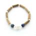 Bracelet de noisetier, lapis lazuli, perle nacrée  et perles de rocaille modèle 3 TOUR DE POIGNET : 18 cm