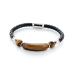 Bracelet en cuir et pierre oeil de tigre modèle 10 TOUR DE POIGNET : 18 cm