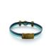 Bracelet en cuir bleu clair et foncé avec pendentif en argent, une création de qualité supérieure pour affirmer votre personnalité.