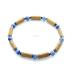 bracelet en bois de noisetier et gemme aventurine bleue de 20 cm