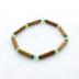 bracelet 17cm en bois de noisetier et pierre aventurine verte et hématite
