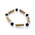 Bracelet de noisetier, pierre de lave et perles de rocaille modèle 2 TOUR DE POIGNET : 14 cm